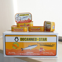 Sardines Canned Fish in Vegetable Oil with Pepper